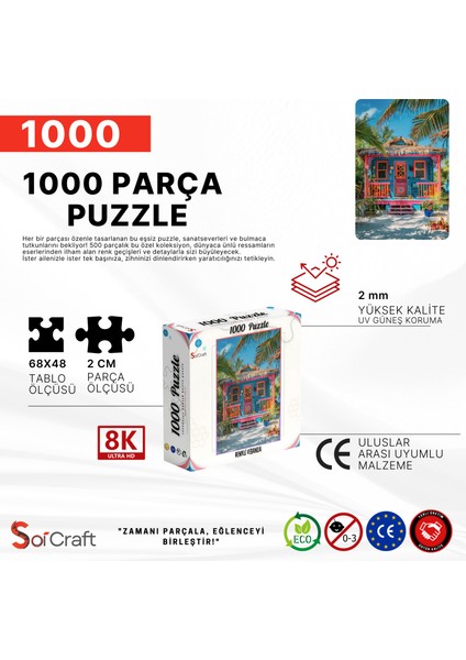 1000 Parça Puzzle Renkli Veranda