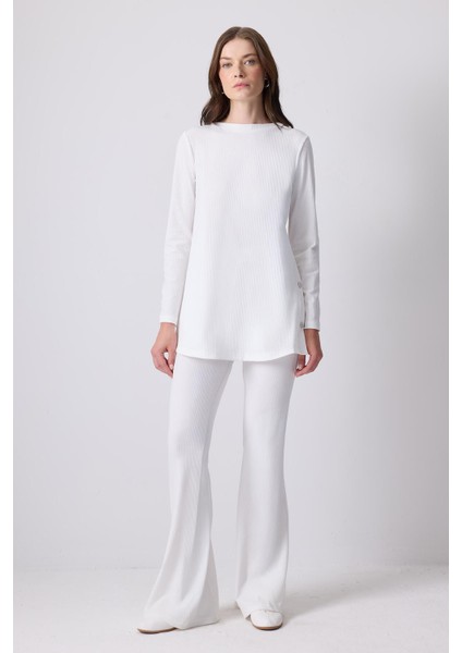 Fitilli Örme Tunik Pantolon Takım