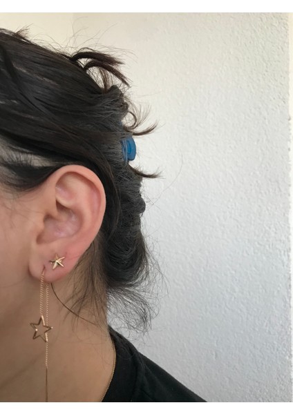 6'lı Çelik Gold Küpe Seti modelleri