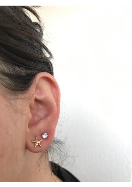 6'lı Çelik Gold Küpe Seti fırsatları