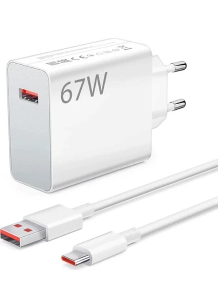67W (Watt) Redmi Note 14 Pro Plus Uyumlu Şarj Seti Kablo+ Başlık