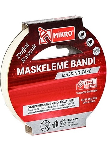 Maskeleme Bandı 12MMX25MT Kağıt Bant - 3 Adet