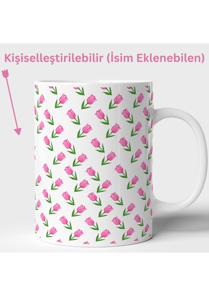 Adını Fısıldayan Lale – Kişiselleştirilebilir 330 ml Porselen Kupa Bardak