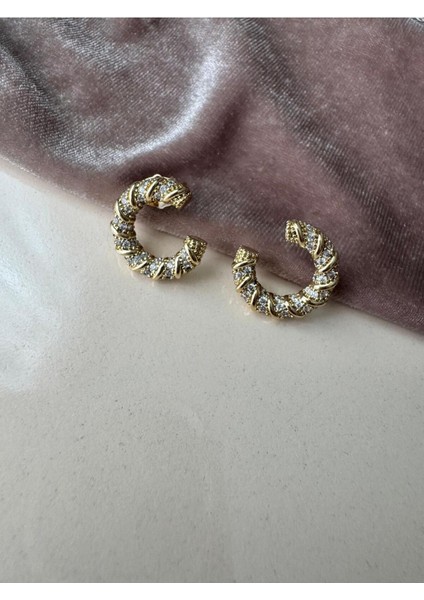 Xupıng Çelik Kararmaz Gold Küpe