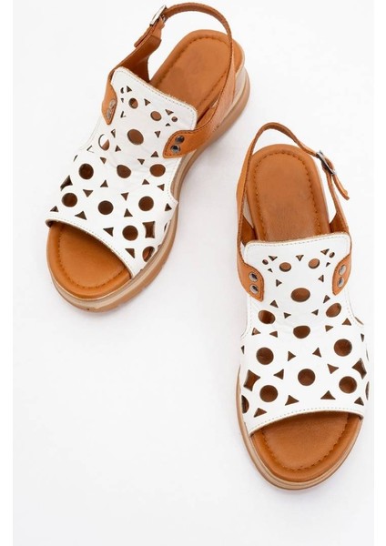 Kadın Hakiki Deri Bantlı Sandalet 6327