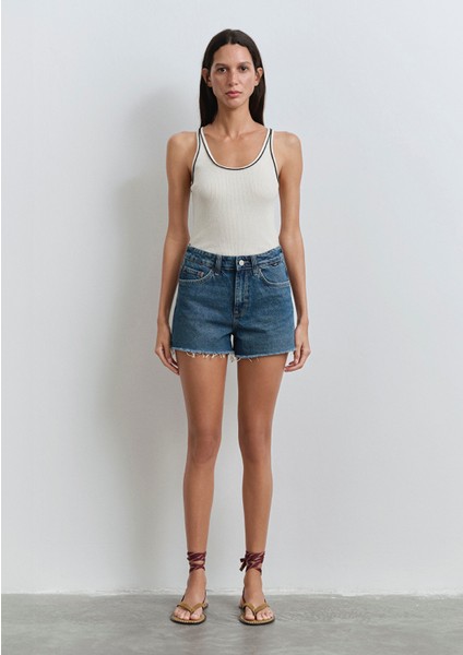 Cherry 90LAR Puslu Koyu Mavi Jean Şort 1410022-89732 modelleri