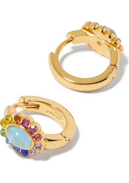 Şık Opal Taşlı Huggies Küpe modelleri