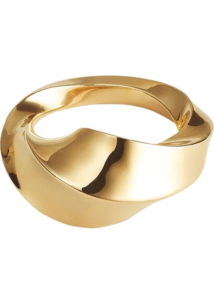 Twist Yüzük - 18K Sarı Altın ve Sterlin Gümüş