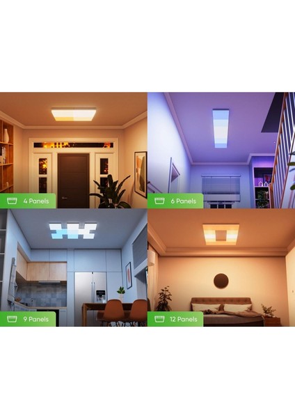 Skylight Başlangıç Seti,3 LED Rgbcw Akıllı Tavan Aydınlatması, 16 Milyon Renk, modelleri