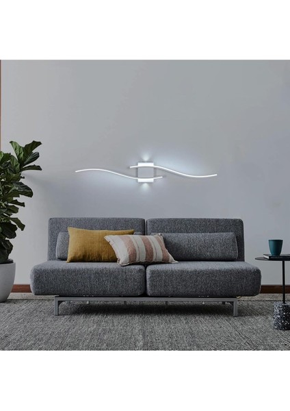 120 cm Siyah LED Dalga Tasarımlı Duvar Apliği Dim Edilebilir, Modern Işık, Uzaktan Kumandalı fiyatları
