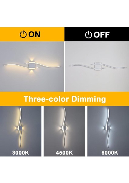 120 cm Siyah LED Dalga Tasarımlı Duvar Apliği Dim Edilebilir, Modern Işık, Uzaktan Kumandalı modelleri