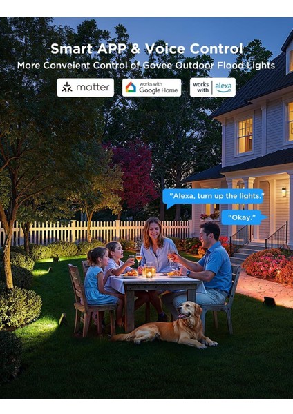 Rgbıc Akıllı Dış Mekan LED Spot Işık 4’lü Paket, IP66, Alexa & Google Uyumlu, 1000 Lm