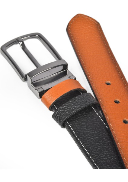 Çift Taraflı Hakiki Deri Spor Kemer Dönen Tokalı 4 cm Orjinal Deri Kemer 2502630 fırsatları