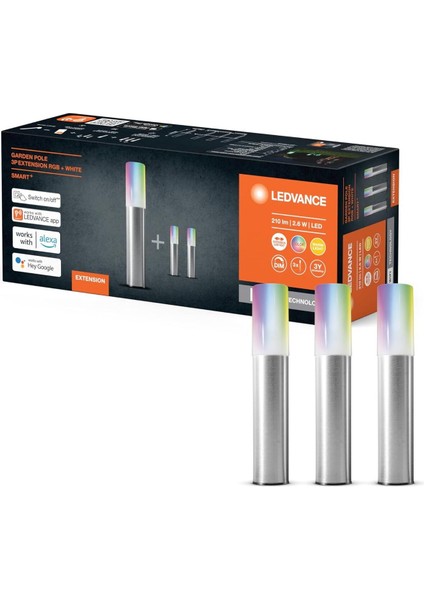 Akıllı Rgb LED Bahçe Lambası 3'lü Set, Wifi, Alexa & Google Uyumlu, Dış Mekan Işığı