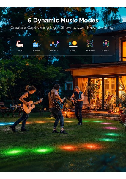 15M Akıllı Dış Mekan Zemin Lambası Rgbıc, IP67, Müzik Senkron, Uygulama Kontrollü indirimleri