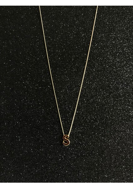 S Harfli Çelik Gold Kolye