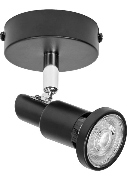 LED Spot GU10 1X3.4W, 230 Lm, 2700K, Siyah, Ayarlanabilir Tavan Lambası