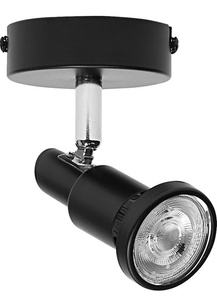 LED Spot GU10 1X3.4W, 230 Lm, 2700K, Siyah, Ayarlanabilir Tavan Lambası