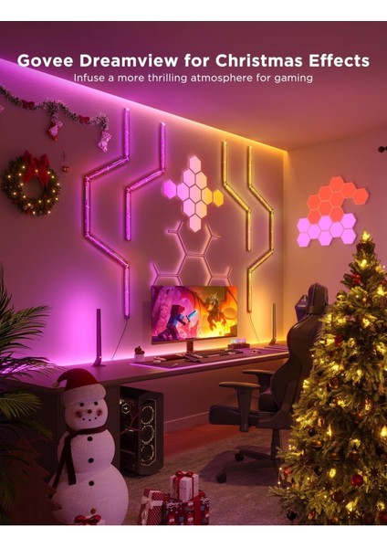 LED Altıgen Panel Oyun Lambası 10'lu, Wi-Fi Kontrollü Oyun ve Oda Dekorasyonu