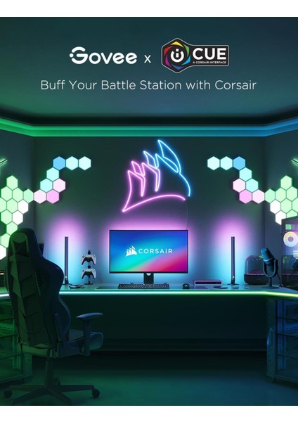 LED Altıgen Panel Oyun Lambası 10'lu, Wi-Fi Kontrollü Oyun ve Oda Dekorasyonu