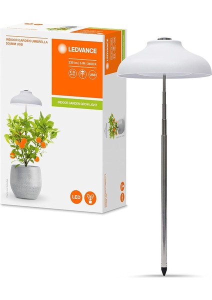 Bitki Işığı Zamanlayıcılı, 235 Lümen, Tam Spektrum Led, Ayarlanabilir Yükseklikli, Beyaz