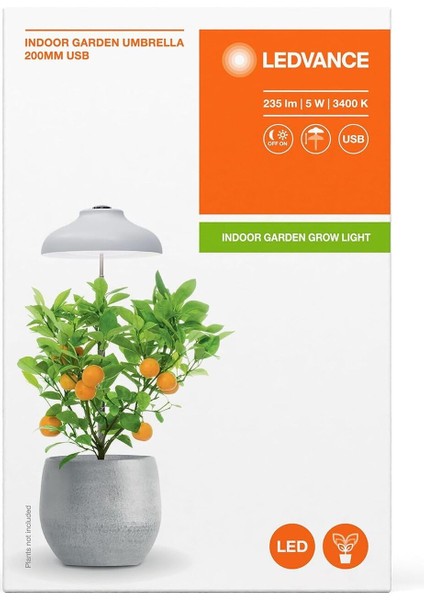 Bitki Işığı Zamanlayıcılı, 235 Lümen, Tam Spektrum Led, Ayarlanabilir Yükseklikli, Beyaz