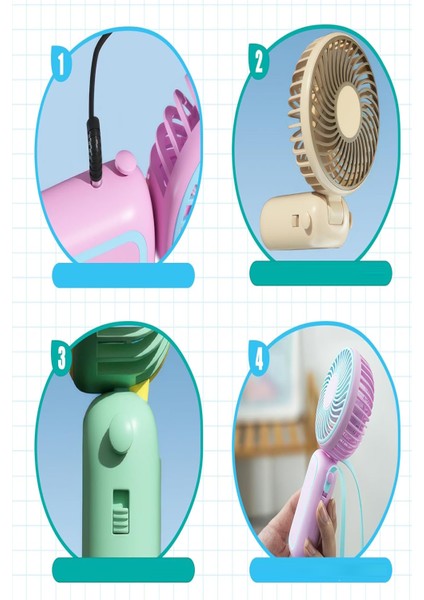 Mini Fan Çok Fonksiyonlu Katlanır Boyun Askılıklı Taşınabilir Masaüstü USB Fan Vantilatör