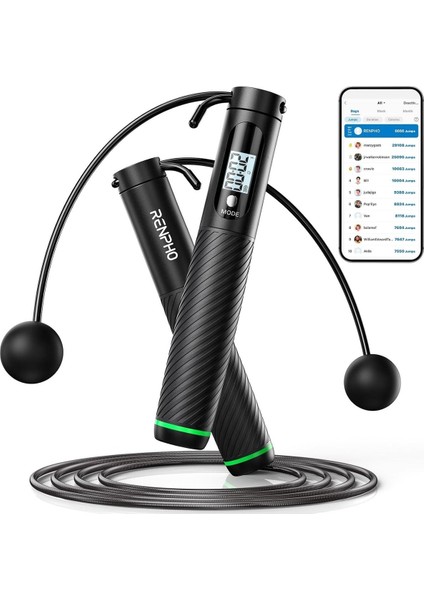 Akıllı Atlama Ipi Sayıcılı, Uygulamalı, Kablolu/kablosuz Fitness ve Crossfit Ipi