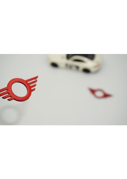 Mini Cooper Logo Kapı Kilidi Kırmızı Çerçeveleri