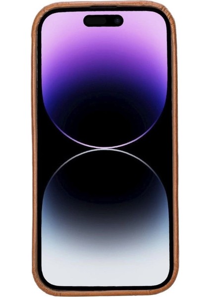 Apple iPhone 14 Pro Uyumlu Deri Arka Kapak Rock RST2EF