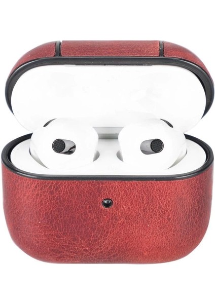 Apple Airpods 3.nesil Uyumlu Deri Kılıf Juni Aa4 Kırmızı