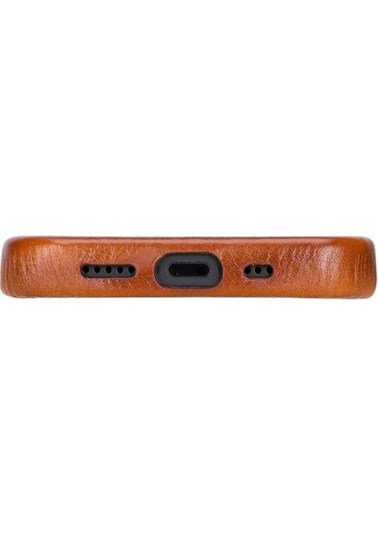 Apple iPhone 13 Mini Uyumlu Deri Arka Kapak Rock RST2EF Taba