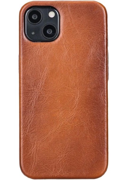 Apple iPhone 13 Mini Uyumlu Deri Arka Kapak Rock RST2EF Taba