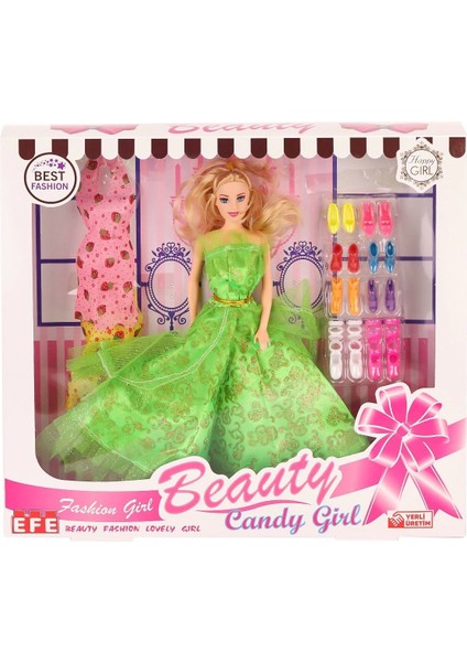207 Ayakkabı Setli Candy Girl Bebek -Efe Toys