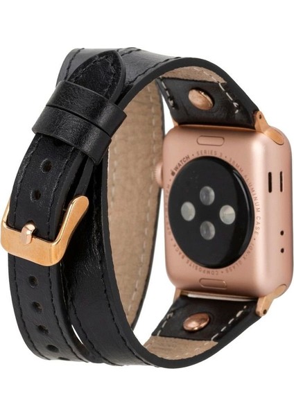 Apple Watch Uyumlu Deri Kordon 42-44-45MM Dt Rg Rst1
