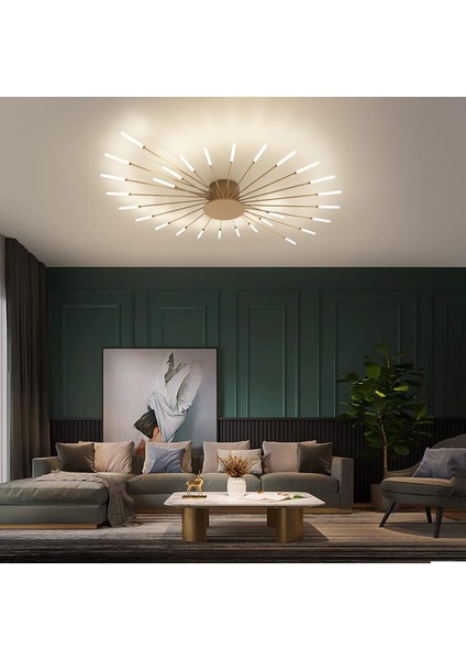 Modern LED Tavan Lambası, 28 Başlı, 4000K Akrilik Abajur