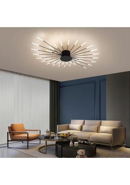 Modern LED Tavan Lambası, 28 Başlı, 4000K Akrilik Abajur