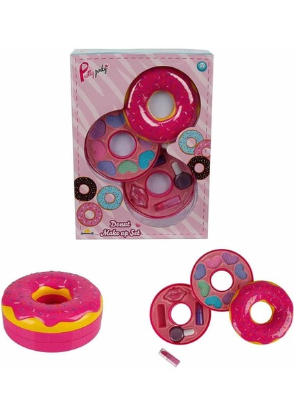 Donut Şekilli 2 Katlı Makyaj Güzellik Seti