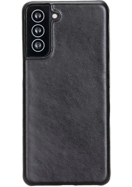 Samsung Galaxy S21 Plus Uyumlu Deri Arka Kapak Uj Rst1 Siyah