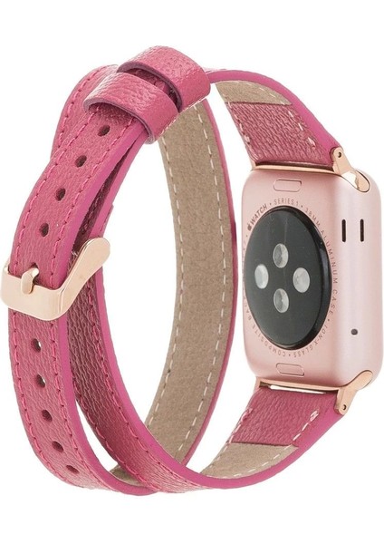 Apple Watch Uyumlu Deri Kordon 42-44-45MM Dt Cp4
