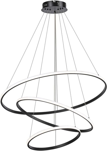 3 Halkalı LED Sarkıt Lamba, Avize, Ayarlanabilir, Dim Edilebilir, 52W Modern Tasarım, 20,40,60 cm