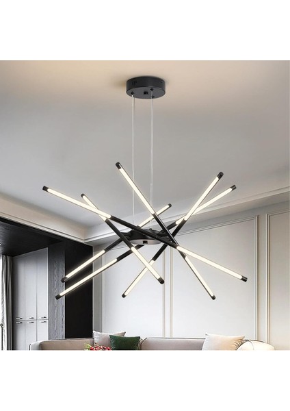 LED Sputnik Avize, 12 Başlı Endüstriyel Sarkıt Tavan Lambası, Kısılabilir 72W Işık
