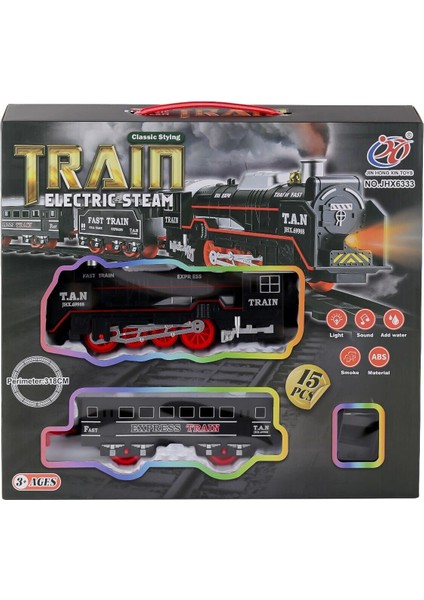 JHX6333 Dumanlı Sesli Işıklı Tren 15 Parça