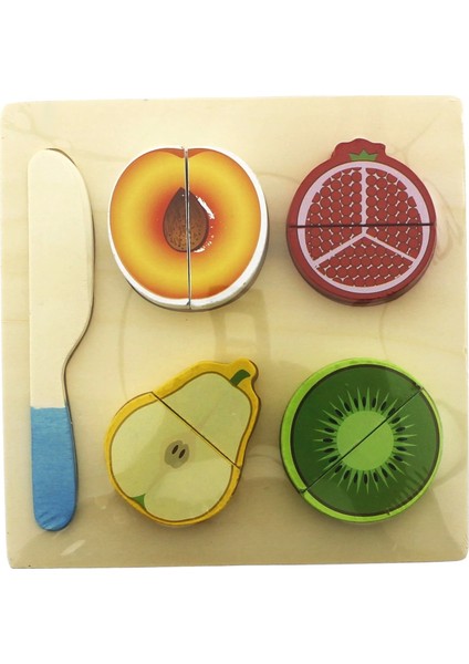 Ahşap Kesilebilir Meyveler Armut Kivi Nar Kayısı