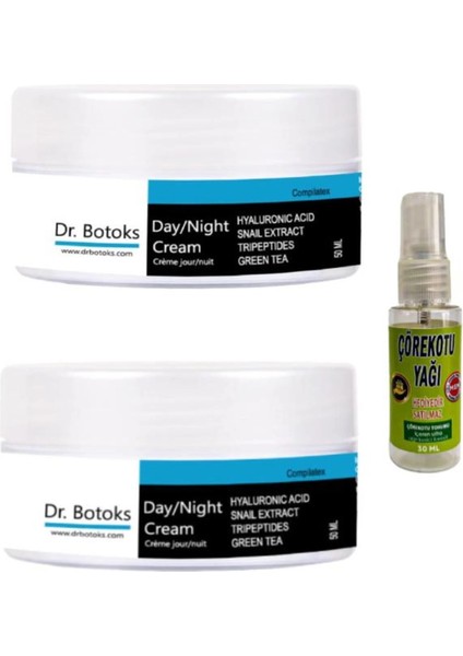 Dr Bot.oks Yaslanma Karşıtı Yüz Bakım Kremi 50 ml x 2 Adet+Vücut Sızıları Için Çörek Otu 30 ml