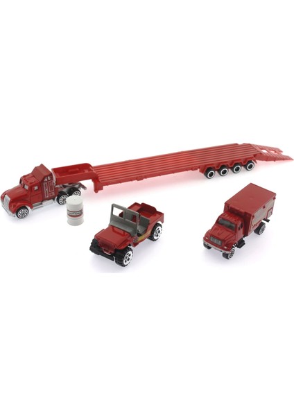 Die Cast Metal Tırlı ve Jeepli Itfaiye Seti