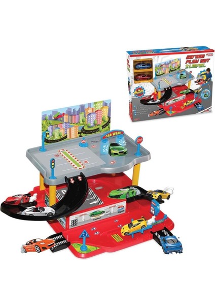 2 Katlı Araç Otopark Oyun Garaj Seti