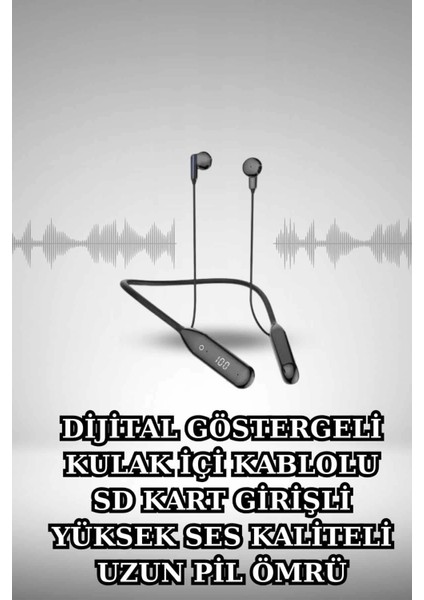 Alarm ve Titreşim Özellikli Akıllı Saat ve Mikrofonlu Kablolu Bluetooth Kulaklık 60 Saat