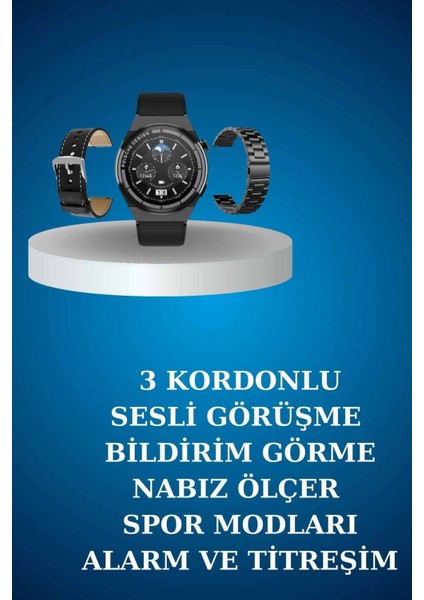 Alarm ve Titreşim Özellikli Akıllı Saat ve Mikrofonlu Kablolu Bluetooth Kulaklık 60 Saat