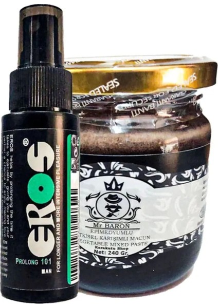 Eros Pro 101 Büyük Boy Sprey 60 ml + Mr Baron Erkeklere Özel 240 gr